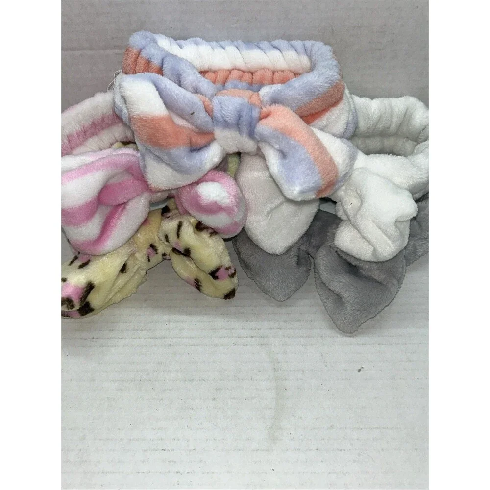 Headbands - Lot of 5 - Various Colors/Designs (White, Pink/White, Gray, Multi)